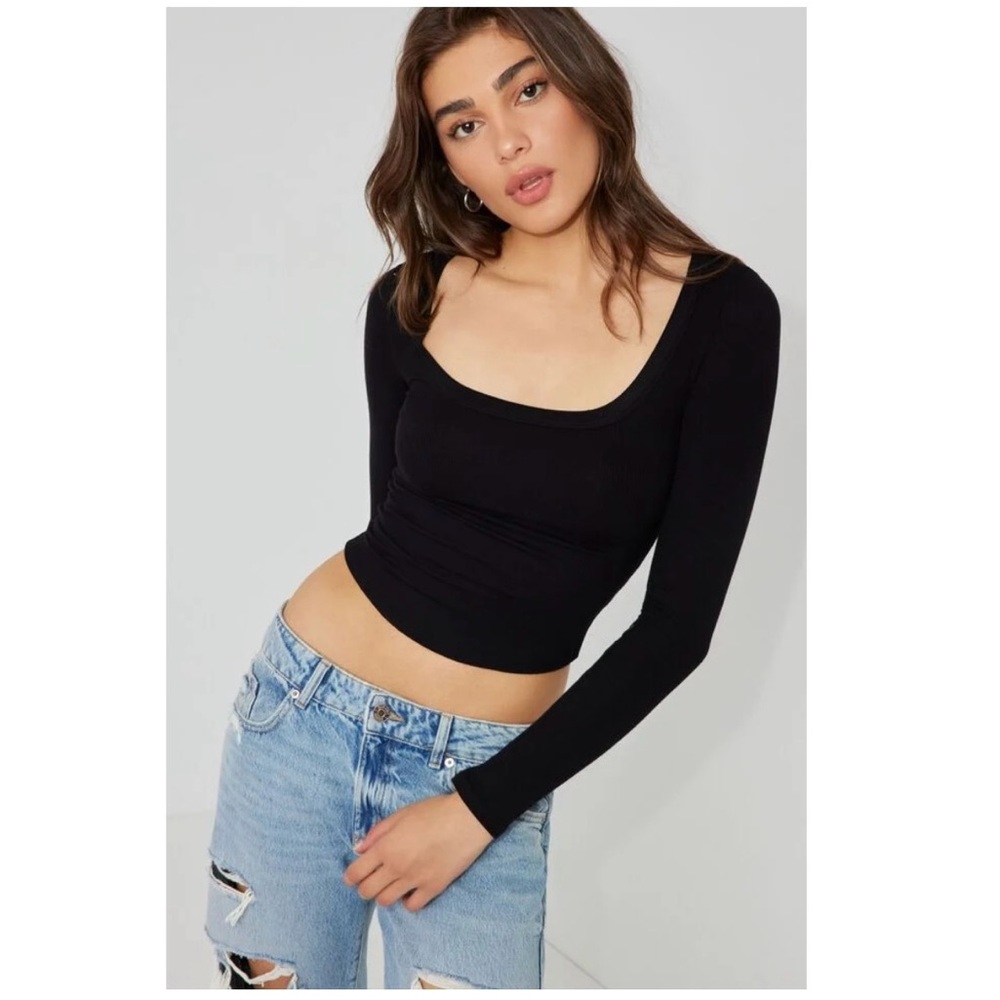 Garage Black Cropped Top
